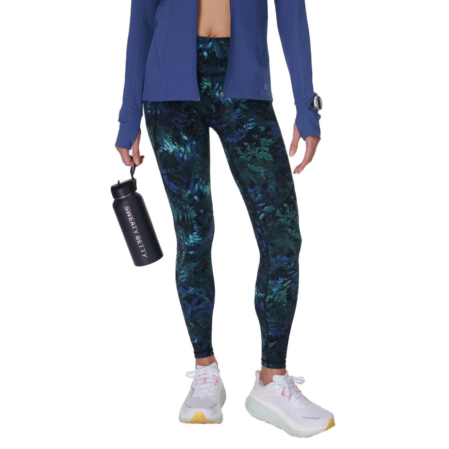 Sweaty Betty Power 7/8 Workout Leggings Green Forest Print